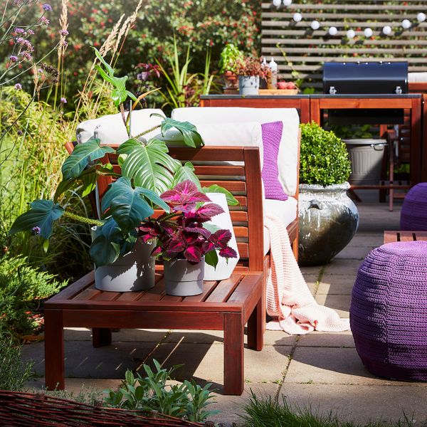 Стол, табурет секция, садовый, коричневая морилка 63x63 см IKEA ÄPPLARÖ ЭПЛАРО 503.763.50 - фото 4