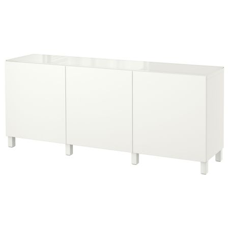 Комбинация для хранения с дверцами БЕСТО, Лаппвикен белый (180x40x74 см)