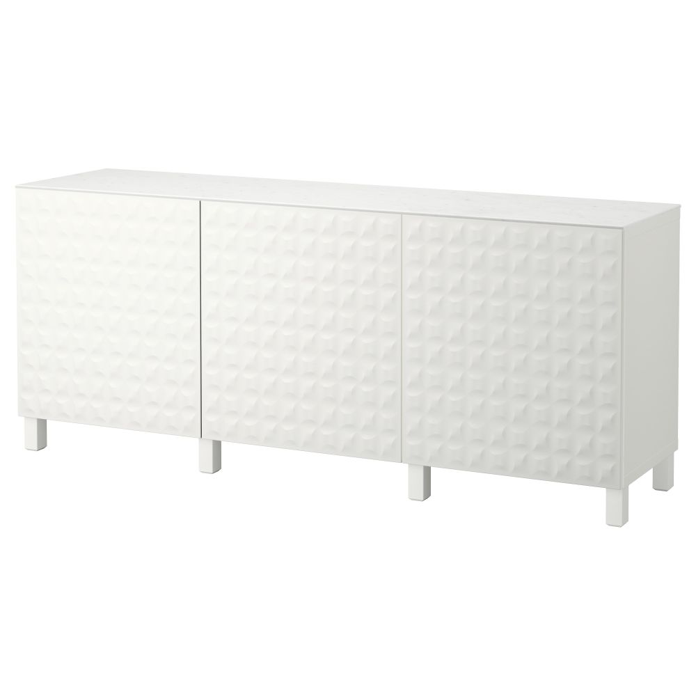 Комбинация для хранения с дверцами БЕСТО, белый, Дьюпвикен белый (180x42x74 см) - фото 1