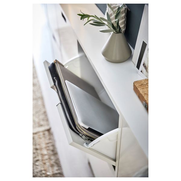 Галошница, 4 отделения, белый 96x17x90 см IKEA STÄLL СТЭЛЛ 303.754.60 - схема-чертеж с размерами