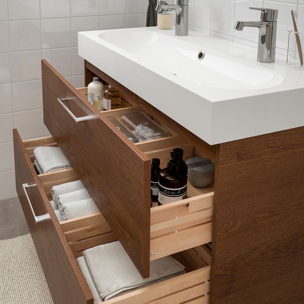 Шкаф для раковины с 2 ящиками, 100x48x68 cm IKEA BRÅVIKEN БРОВИКЕН, GODMORGON ГОДМОРГОН 893.211.25 - фото 4