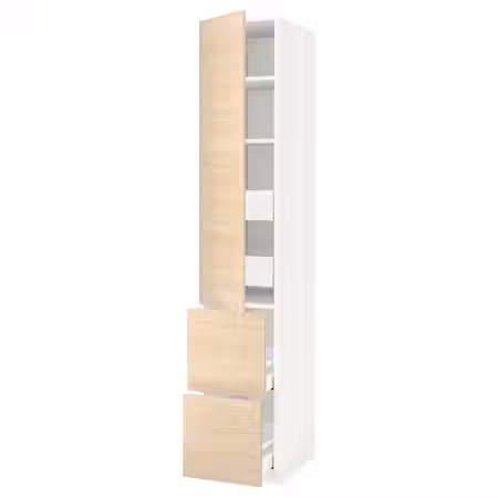 METOD / MAXIMERA Высокий шкаф+полки/4ящ/двр/2фасада