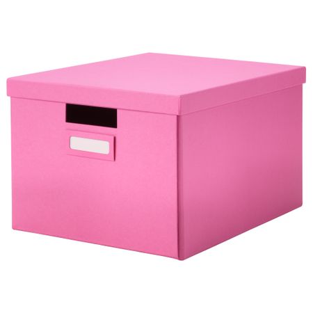 Коробка с крышкой ТЬЕНА, розовый (27x35x20 см)