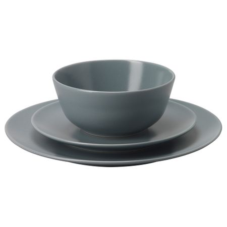 Сервиз, 18 предметов ДИНЕРА, серо-синий