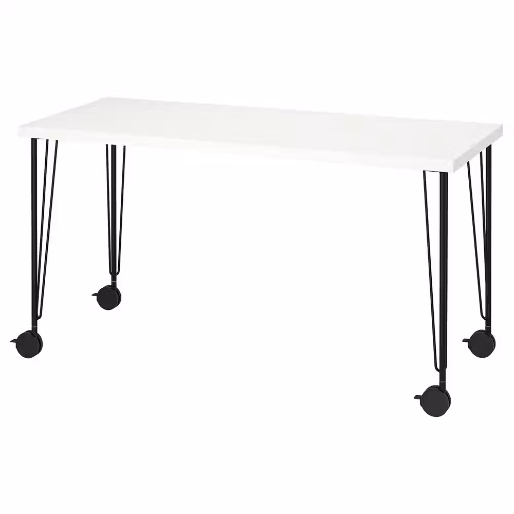 LAGKAPTEN / KRILLE Письменный стол - белый/чёрный 140x60 см - фото 1
