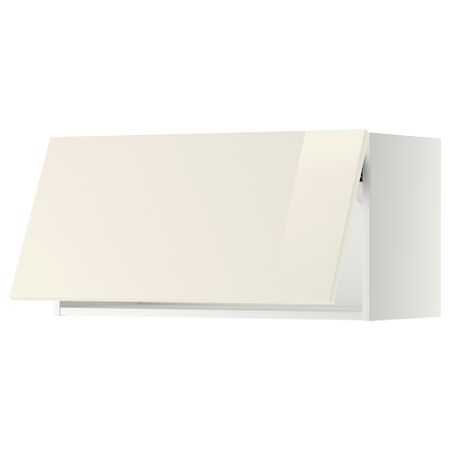 Горизонтальный навесной шкаф МЕТОД, белый, Рингульт кремовый