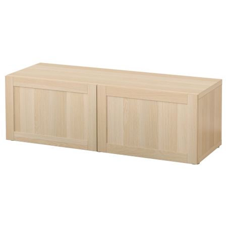 Стеллаж с дверьми БЕСТО, Ханвикен под беленый дуб (120x40x38 см)