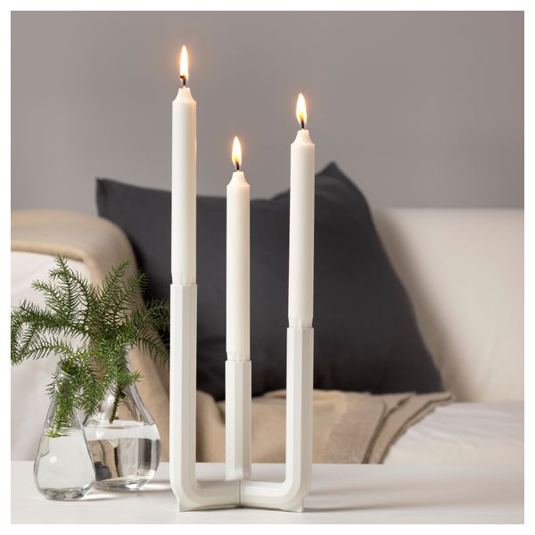 Подсвечник для 3 свечей ИКЕА ПС 2017, белый - схема-чертеж с размерами