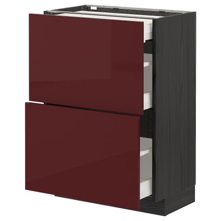 Напольный шкаф, 2 фасада, 3 ящика, 60x37 cm IKEA METOD МЕТОД, MAXIMERA МАКСИМЕРА 593.280.53