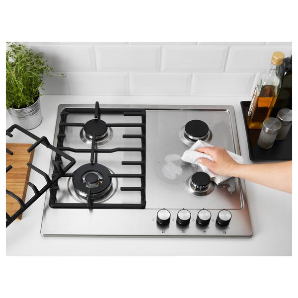 Поверхность встраиваемая газовая ЛИВСЛОГА, нержав сталь - схема-чертеж с размерами