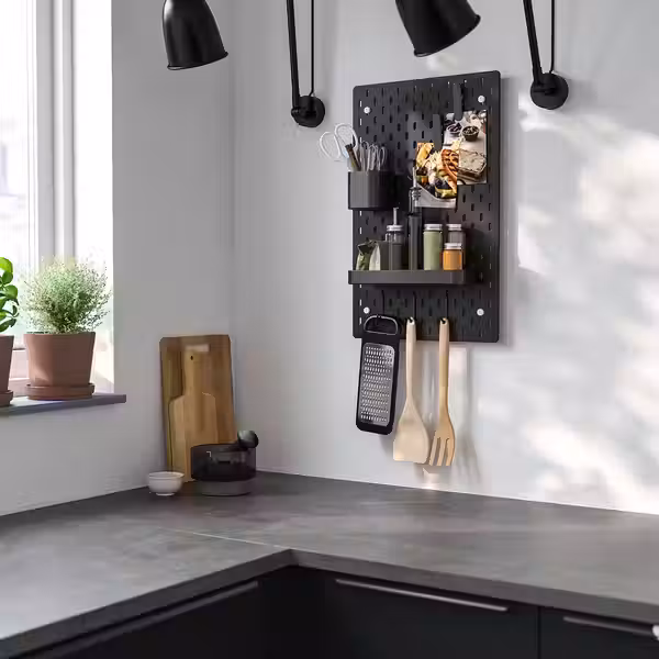 SKÅDIS Настенная панель, комбинация - чёрный 36x56 см - фото 4
