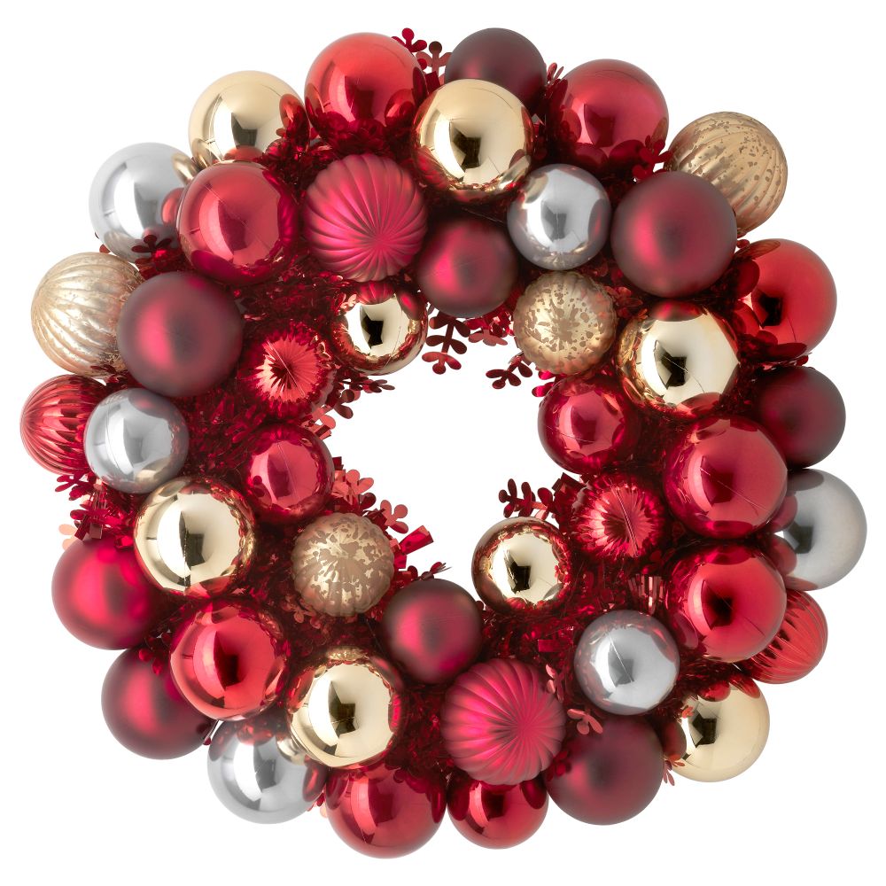 Украшение, венок ВИНТЕР 2015, красный (40 см) - схема-чертеж с размерами