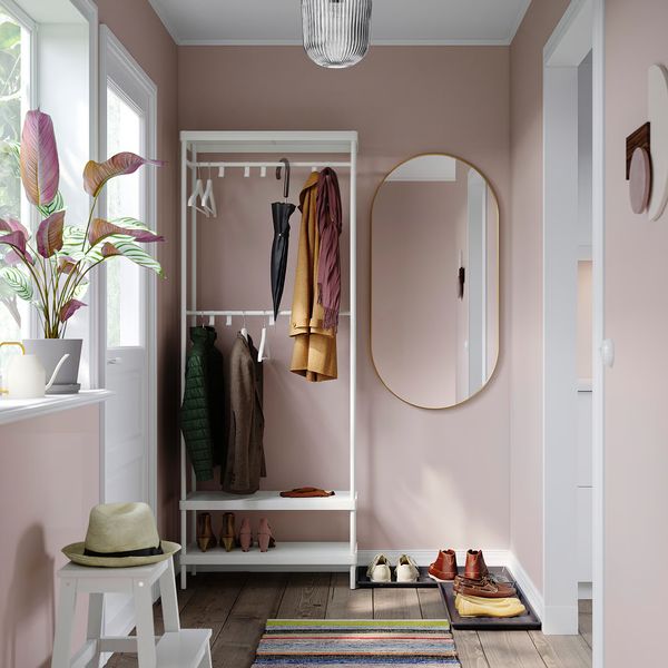 MACKAPÄR / BAGGMUCK Мебель для прихожей, 4 предм. - белый/серый - схема-чертеж с размерами