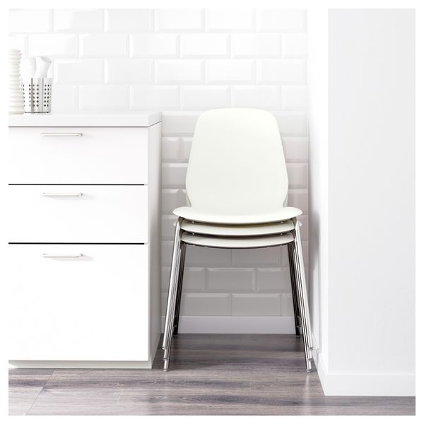 Стул ЛЕЙФ-АРНЕ, белый, Брур-Инге хромированный - фото 3
