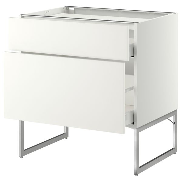 Напольный шкаф, 2 фронтальных панели, 3 ящика МЕТОД / МАКСИМЕРА, белый, Хэггеби белый - схема-чертеж с размерами