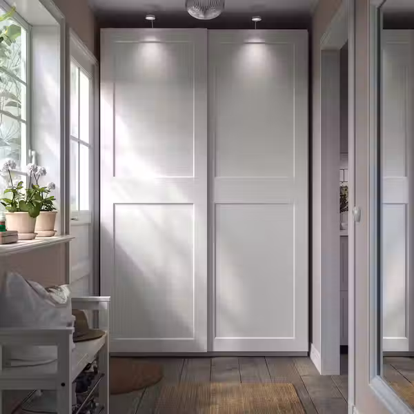 PAX / GRIMO Гардероб - белый/белый 150x66x236 см - фото 2