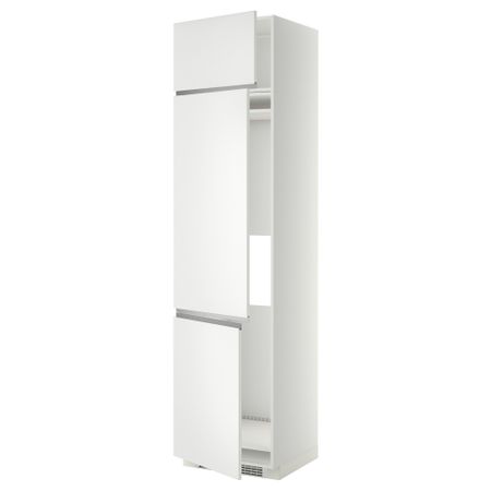 Высокий шкаф для холодильника или морозильника, с 3 дверями МЕТОД, белый, Нодста белый