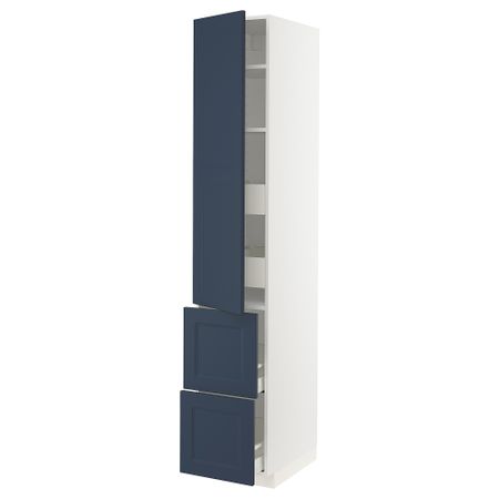 Высокий шкаф + полки, 4ящик, дверцы, 2фасада IKEA METOD МЕТОД, MAXIMERA МАКСИМЕРА 194.031.72