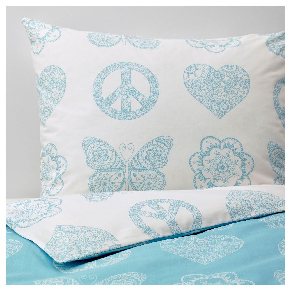 Пододеяльник и 1 наволочка ВЭНСКАПЛИГ, бирюзовый (150x200/50x70 см) - фото 1