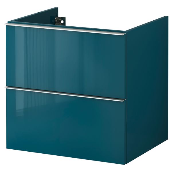 Шкаф для раковины с 2 ящиками ГОДМОРГОН, глянцевый бирюзовый - схема-чертеж с размерами