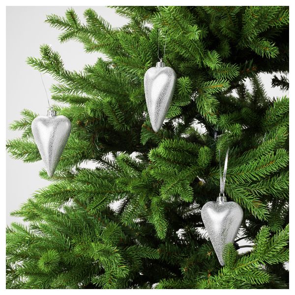 Украшение подвесное ВИНТЕР 2016, сердце серебристый - схема-чертеж с размерами