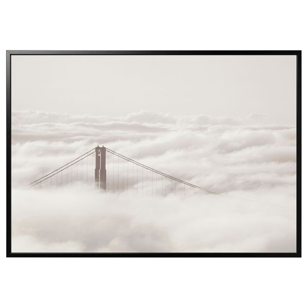 Картина с рамой, Мост и облака, черный, 200x140 см IKEA BJÖRKSTA БЬЁРКСТА 195.089.37 - фото 1
