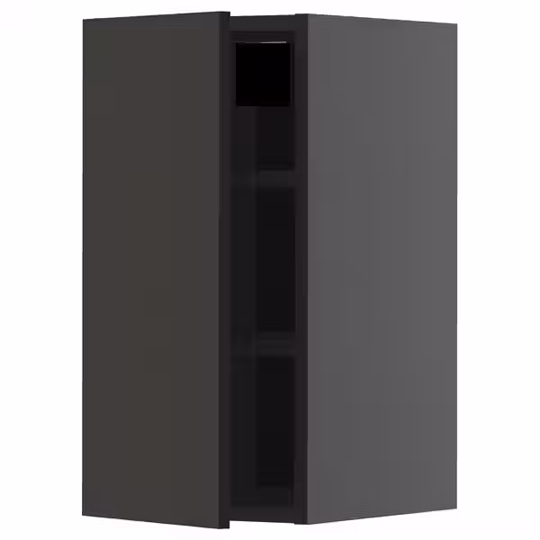 METOD Навесной шкаф с полками - черно-серый/Nickebo матовый антрацит 30x60 см - фото 1