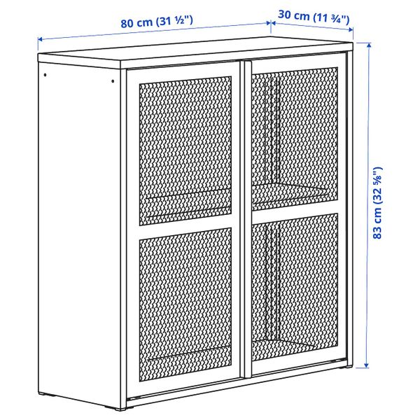 Шкаф с дверями, зеленый сетка 80x83 см IKEA IVAR ИВАР 304.839.83 - схема-чертеж с размерами