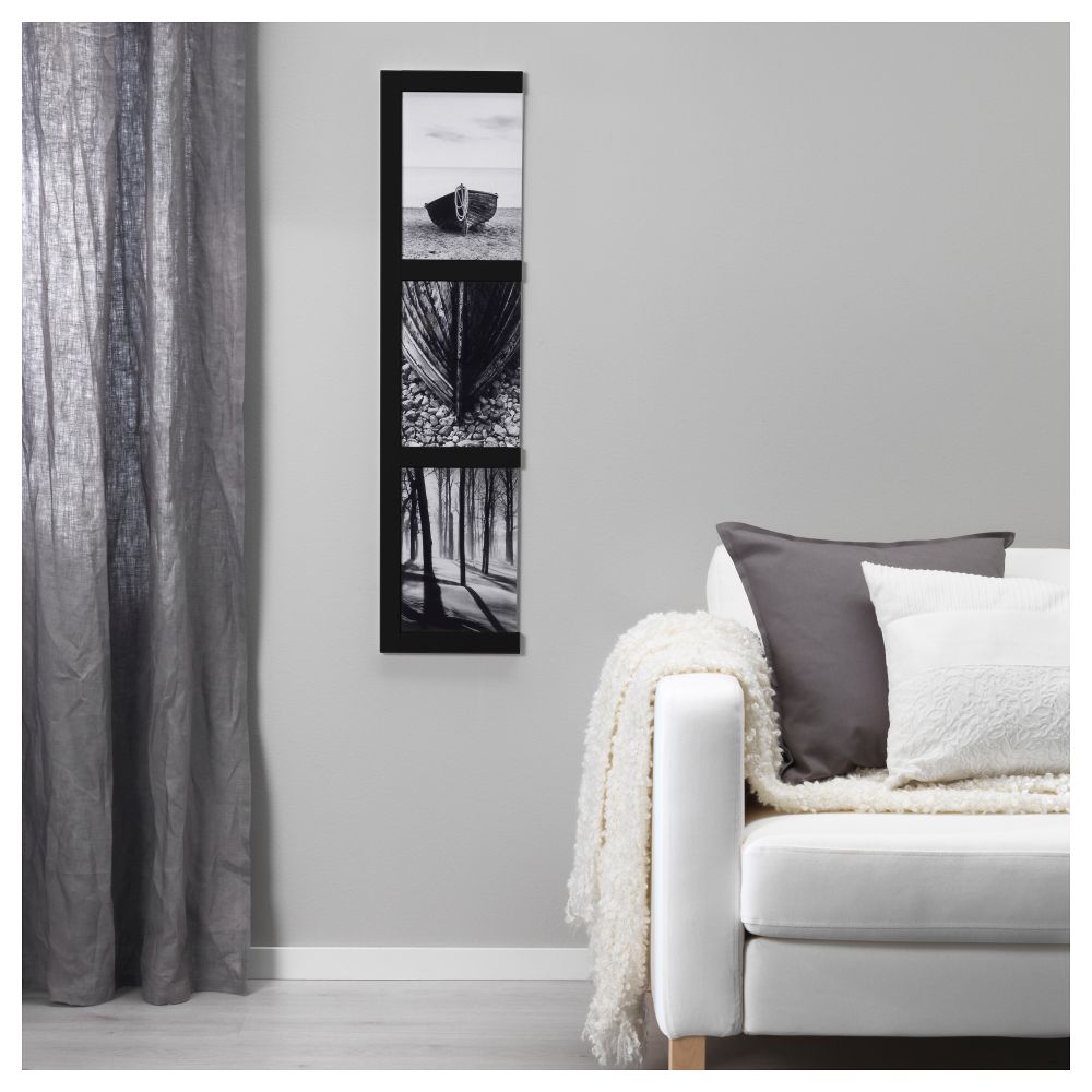 Рама для 3 картин НЭСВИКЕН, черный (101x24.5 см) - фото 1