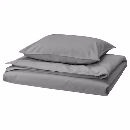 ÄNGSLILJA Пододеяльник и наволочка - серый 150x200/50x60 см