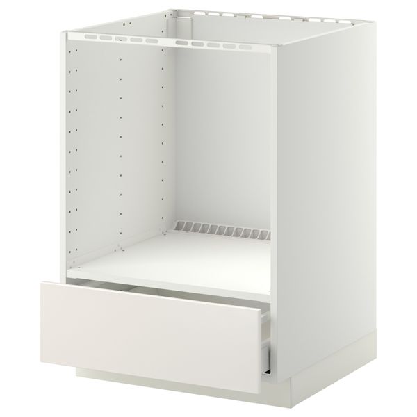 Напольный шкаф для духовки, с ящиком МЕТОД / МАКСИМЕРА, белый, Веддинге белый (60x60 см) - фото 1
