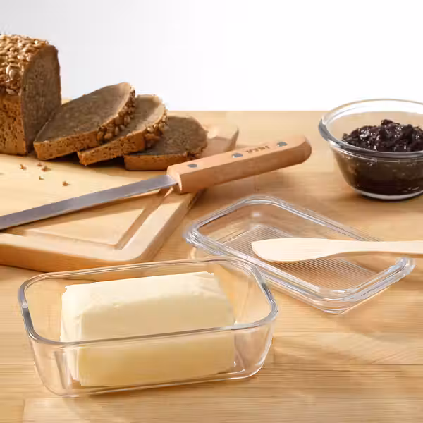 GRYNSOPP ГРИНСОПП Маслёнка - прозрачное стекло - схема-чертеж с размерами