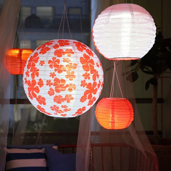 Подвесная светодиодная лампа, для сада/шаровидный оранжевый 22 см IKEA SOLVINDEN СОЛВИДЕН 404.869.00 - схема-чертеж с размерами