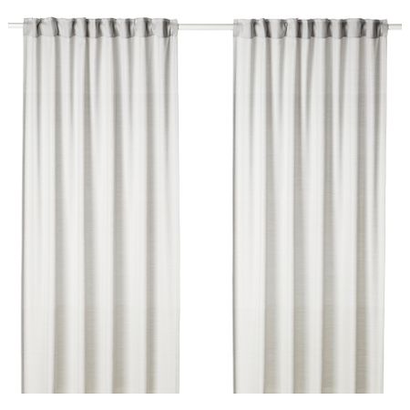 Гардины, 1 пара ХИЛЬЯ, светло-серый (145x300 см)