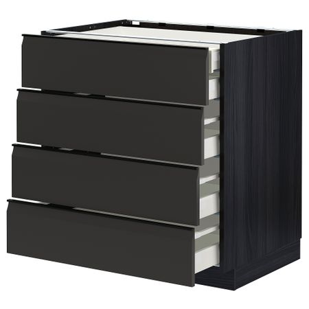 Напольный шкаф 4фасада,2нзк, 3 средних ящик IKEA METOD МЕТОД, MAXIMERA МАКСИМЕРА 094.955.82
