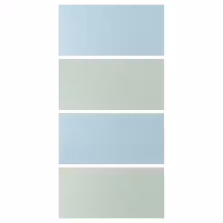 MEHAMN 4 панели д/рамы раздвижной дверцы - голубой/светло-зеленый 100x201 см