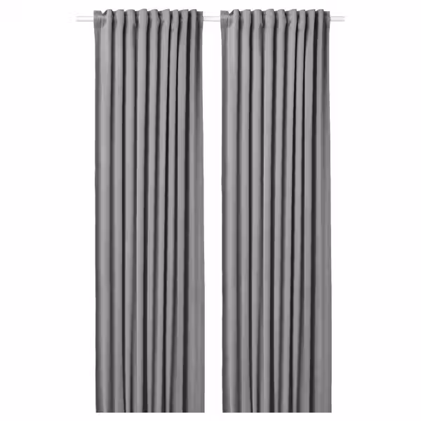 SANDSVINGEL Гардины, 2 шт. - серый/с лентой 135x300 см - фото 1
