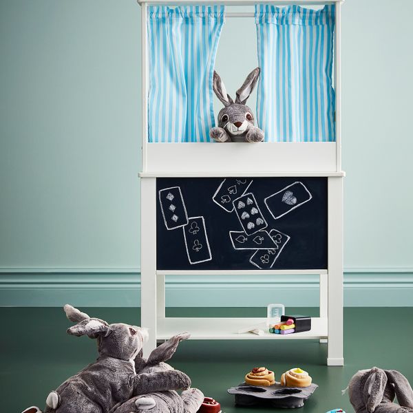 Детская кухня с гардинами 55x37x98 см IKEA SPISIG СПАЙСИГ 604.278.15 - схема-чертеж с размерами