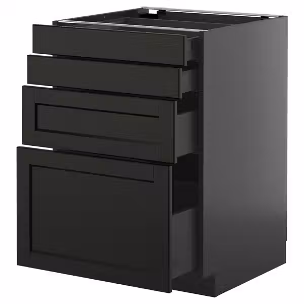 METOD / KNIVSHULT Напольный шкаф 4 фасада/4 ящика - фото 1