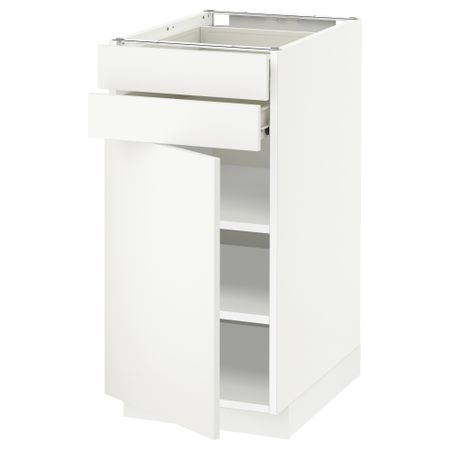 Напольный шкаф с дверцей, 2 ящиками МЕТОД / ФОРВАРА, белый, Хэггеби белый