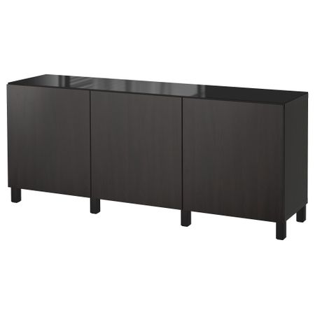 Комбинация для хранения с дверцами БЕСТО, Лаппвикен черно-коричневый (180x40x74 см)