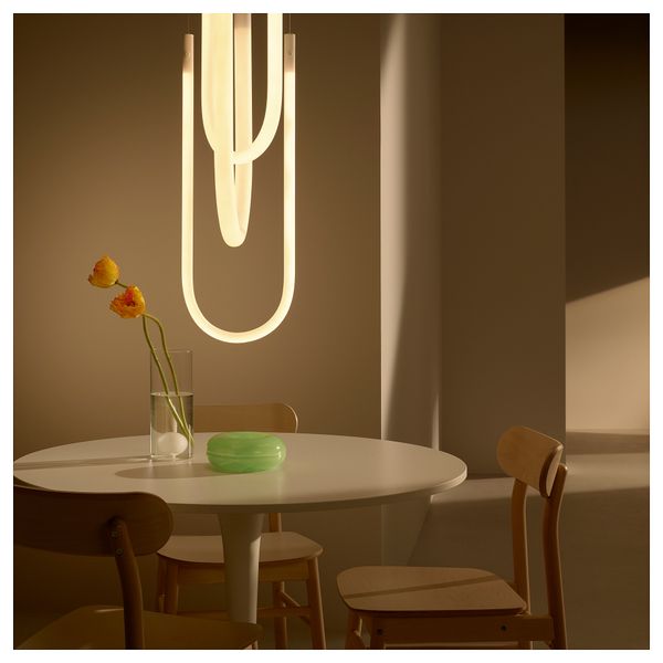 Ваза, 25 см, прозрачное стекло/белый IKEA VARMBLIXT 005.299.87 - фото 3