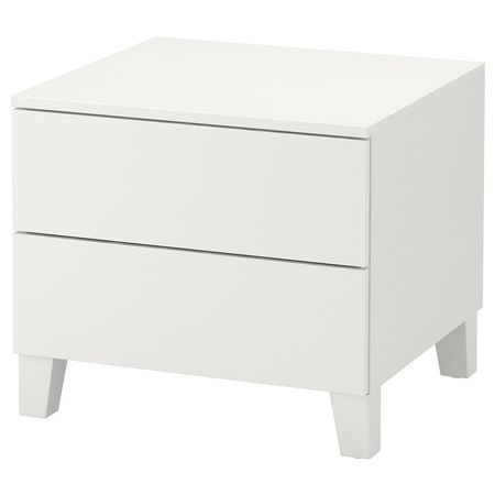 PLATSA Комод с 2 ящиками - белый/Fonnes белый 60x57x53 см