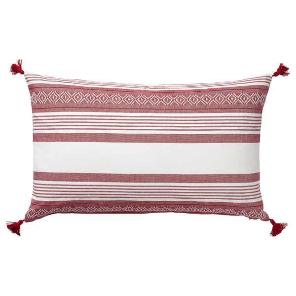 Подушка, белый, красный, 40x65 см IKEA ВИНТЕР 2019 904.474.16 - фото 1