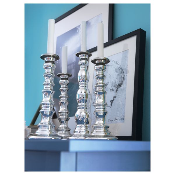 Подсвечник ШИММЕР, стекло, серебристый (28 см) - фото 3