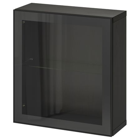 Комбинация настенных шкафов, черно-коричневый/Глассвик черный 60x22x64 см IKEA BESTÅ БЕСТО 194.415.55