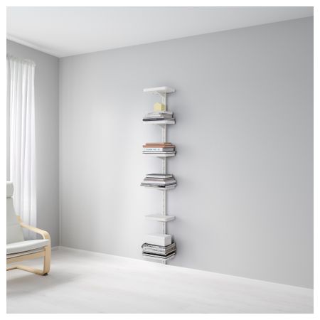 Настенная шина, полки АЛЬГОТ, белый (30x22x197 см)