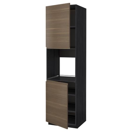 Высокий шкаф для духовки, 2 дверцы, полки, 60x60x220 cm IKEA METOD МЕТОД 094.601.63
