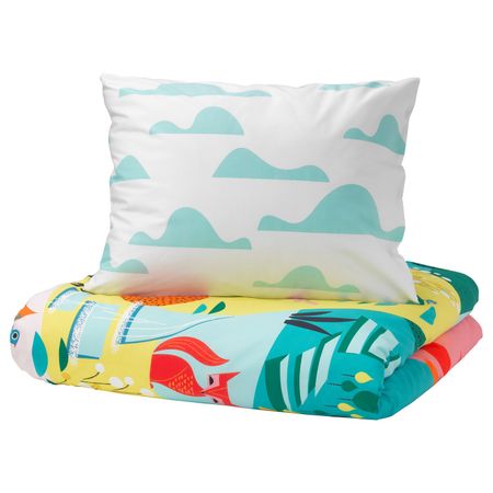 Пододеяльник и 1 наволочка, сад, разноцветный, 150x200/50x70 см IKEA ЛАТТО 303.508.98