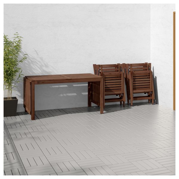 Стол + 4 кресла, для сада ЭПЛАРО, коричневая морилка, Нэстон зеленый - фото 3